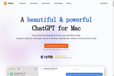 BoltAI - A beautiful & powerful ChatGPT app for Mac preview